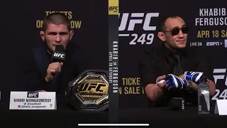 UFC 249 Press Conference: Khabib Nurmagomedov Says Tony Ferguson is Stupid