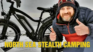 STEALTH CAMPING BY THE NORTH SEA / Himiway Cruiser E-bike / Wild camping UK / Tenjaku whisky review