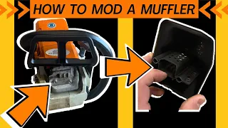 Stihl Chainsaw Muffler Mod - Easy how to muffler Modification on MS250 025
