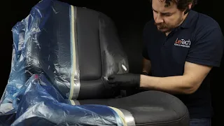 LeTech leather repair. Реставрация кожи LeTech. Leather car seat restoration.