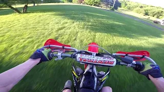 RIDING A CRF450R FOR THE FIRST TIME!!! ( INSANELY FAST!!! )