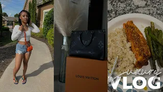 black girl luxury: $4000 LV purse unboxing + back to short nails & pedi + air frying salmon S1E1