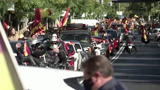 Vox supporters protest Madrid's lockdown