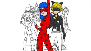 Coloring Masterpiece Unveiled Vibrant Artistry of Miraculous Ladybug Heroes New Coloring Pages