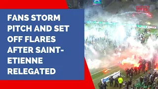 Fans Storm Pitch And Set Off Flares After Saint-Etienne Relegated