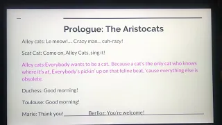 Prologue: The Aristocats lyrics for IES Mavericks