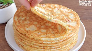 Homemade Vegetable Pancakes Without Chemicals! Soft pancake recipe for breakfast in 10 minutes!