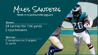 Miles Sanders RB Philadelphia Eagles | Every play | 2022 | Week 4 vs Jacksonville Jaguars