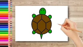 Turtle Drawing Easy | How To Draw Turtle For Kids