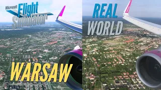 Microsoft Flight Simulator (FS2020) vs Real Life | Landing in Warsaw Chopin Airport | A320