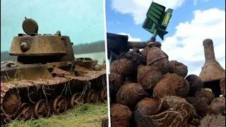 EXCAVATION OF A BROKEN KV-1 TANK AND GERMAN WEAPONS / WW2 METAL DETECTING