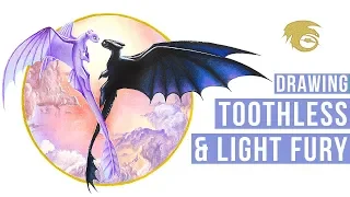 Drawing Toothless and Light Fury | HTTYD 3