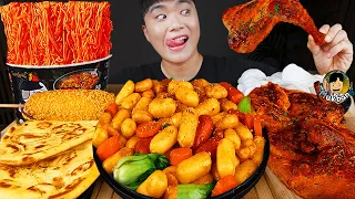 ASMR MUKBANG 직접 만든 떡볶이 불닭볶음면 양념 치킨먹방! & 레시피 FIRE NOODLES & FRIED CHICKEN EATING SOUND!