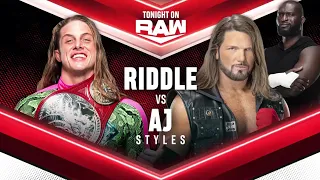 Riddle Vs AJ Styles - WWE Raw 27/09/2021 (En Español)