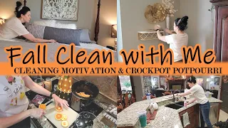 FALL WEEKDAY MORNING CLEANING MOTIVATION | CLEAN WITH ME ROUTINE | CROCKPOT POTPOURRI RECIPE
