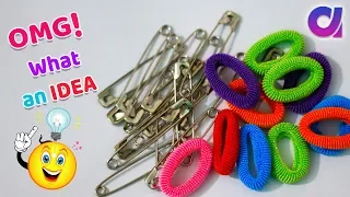 DIY:Best out of waste safety pins & hair rubber bands / cool craft ideas | Best reuse idea | Artkala