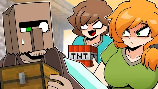 스티브&알렉스 VS 주민 - Steve & Alex vs Villager | Minecraft anime