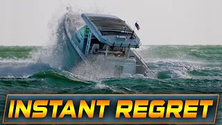 CAPTAIN IGNORES SMALL CRAFT ADVISORY AT HAULOVER INLET !! | WAVY BOATS | HAULOVER BOATS