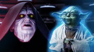 Woher wusste Palpatine, dass Yoda beim Sturz nicht starb und ein Machtgeist wurde