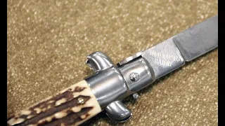 Rare "Twin Pin" Bolster Release Italian Stiletto Switchblade by Terry