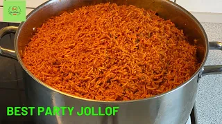 NIGERIAN PARTY JOLLOF RICE RECIPE ( FOR 30-70 PEOPLE)STEP BY STEP | PARTY JOLLOF RICE