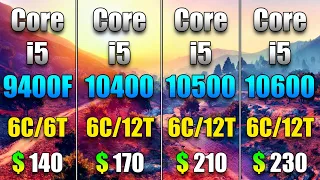 Core i5 9400F vs Core i5 10400 vs Core i5 10500 vs Core i5 10600 | RTX 3080 10GB PC Gameplay Tested