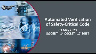 Webinar: Automated verification of safety-critical code