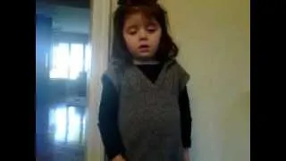 Cute 3 year old falls asleep standing