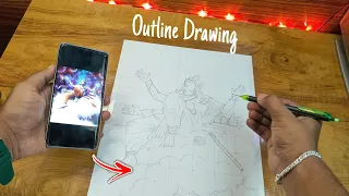 Lord Vishnu Avatar || Krishna Outline Drawing step by step || Tutorial