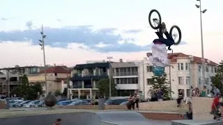 Freestyle BMX air tricks at St Kilda Skatepark - Melbourne, Australia