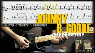 Johnny B Goode | Guitar Cover Tab | Guitar Solo Lesson | Backing Track with Vocals 🎸 CHUCK BERRY