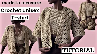 Crochet shirt tutorial | crochet hexagon granny stitch unisex t-shirt