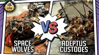SPACE WOLVES vs ADEPTUS CUSTODES I Battlereport 1000 pts I Warhammer 40000