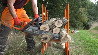 Cut Multiple Logs at Once! Forest Master Bulk Log Sawhorse 3 (BLS-3H)