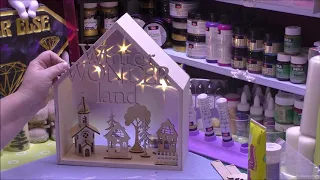 Shadow Box -Winter Wonder Land aus Holz im Holz Rahmen