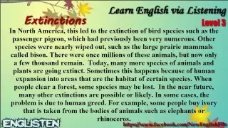 Extinctions Learn English via Listening Level 3 Unit 36