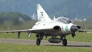 Saab J35 Draken Cold War Jet Flight Demonstration