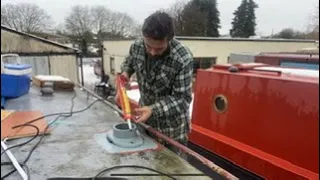 103. Roof collar installed on the Narrowboat