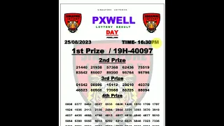 Pxwell Day Live 16:30pm 25.08.2023 Singapore Lotteries