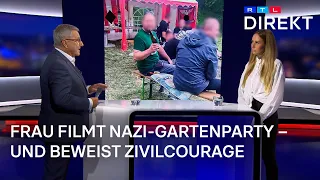 Frau beweist Zivilcourage bei Nazi-Gartenparty | Jan Hofer spricht mit Emely Siebert | RTL Direkt