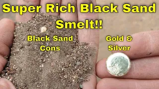 Richest Black Sand Smelt I've Ever Done! No Visible Gold/Silver, Huge Precious Metal Button