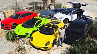 GTA 5 - Stealing Luxury Expensive Cars with Trevor! (Real Life Cars #07)