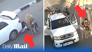 Miracle escape: Women caught in a shootout between Hamas militants and Israeli forces near Gaza