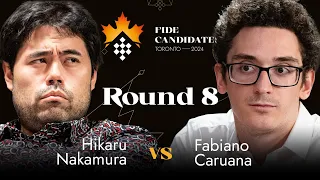 Round 8 | Hikaru Nakamura vs Fabiano Caruana | FIDE Candidates 2024