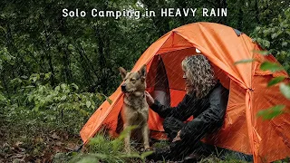 SOLO ASMR Silent CAMPING in Heavy Rain