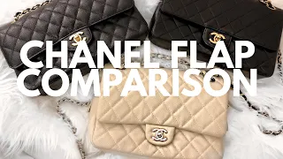 CHANEL CLASSIC FLAP IN CAVAIR & LAMBSKIN V. EASY FLAP DETAIL COMPARISON | Cherry Tung