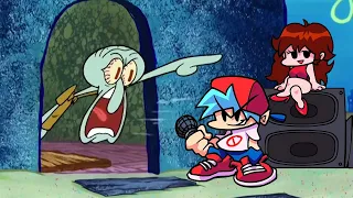 Squidward kicks every FNF character out of his house