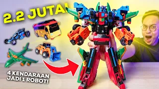 KEREN PARAH! 4 KENDARAAN BISA DIGABUNG JADI 1 ROBOT! | TOBOT KING QUATRAN UNBOXING & REVIEW