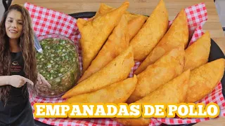 cómo hacer EMPANADAS🥟 DE POLLO 🐔SUPER FÁCILES Y DELICIOSAS 😋 🇨🇴