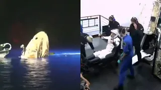 SpaceX Crew-3 recovery operations and astronauts egress